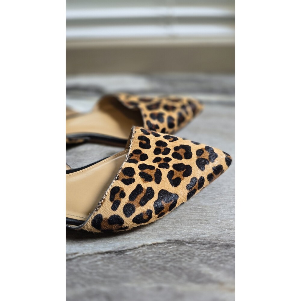 J.Crew Leopard Print Calf Hair d'Orsay Pointed Toe Flats - Picture 2 of 8
